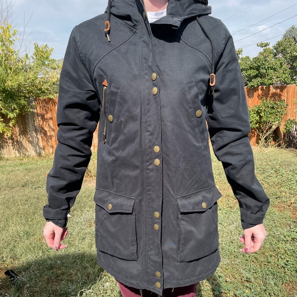 Volcom Black Button Down Jacket - Picture 1 of 9